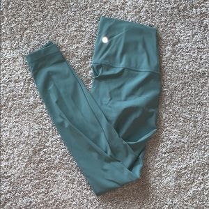 lululemon wunder under teal leggings